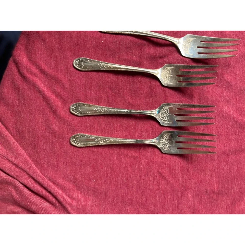 Vintage Community Plate Patrician Silver Plated Forks Set of 5 Butterfly Motif